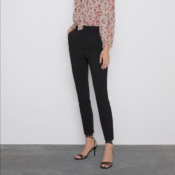 Zara Pants - Zara High Rise Sculpting Black Trouser size 10 NWT
